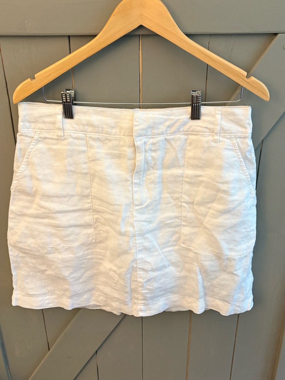 White Linen Mini Skirt